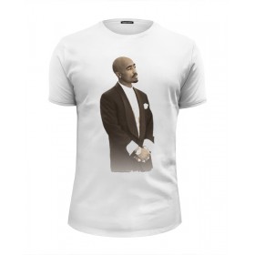 Мужская футболка Premium с принтом 2Pac Shakur , Белый, черный, серый меланж, голубой: 100% хлопок, плотность 160 гр. Остальные цвета: 92% хлопок, 8% лайкра, плотность 170-180гр. |  | Тематика изображения на принте: 