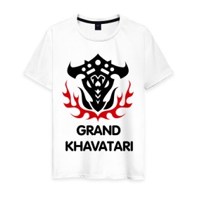 Мужская футболка хлопок с принтом Orc Fighter - Grand Khavatari , 100% хлопок | прямой крой, круглый вырез горловины, длина до линии бедер, слегка спущенное плечо. | Тематика изображения на принте: grand khavatari | lineage