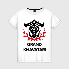 Женская футболка хлопок с принтом Orc Fighter - Grand Khavatari , 100% хлопок | прямой крой, круглый вырез горловины, длина до линии бедер, слегка спущенное плечо | grand khavatari | lineage