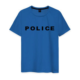 Мужская футболка хлопок с принтом POLICE , 100% хлопок | прямой крой, круглый вырез горловины, длина до линии бедер, слегка спущенное плечо. | police | правоохранительные органы