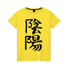 Женская футболка хлопок с принтом Инь-Янь , 100% хлопок | прямой крой, круглый вырез горловины, длина до линии бедер, слегка спущенное плечо | Тематика изображения на принте: инь ян | китай