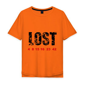 Мужская футболка хлопок Oversize с принтом LOST , 100% хлопок | свободный крой, круглый ворот, “спинка” длиннее передней части | Тематика изображения на принте: lost | лост | остаться в живых