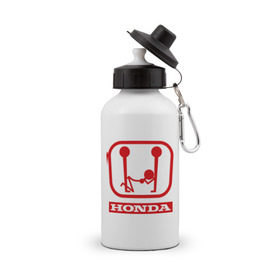 Бутылка спортивная с принтом Honda (эро) , металл | емкость — 500 мл, в комплекте две пластиковые крышки и карабин для крепления | honda | авто | автомобиль | логотип | марка | машина | хонда