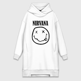 Платье-худи хлопок с принтом Nirvana ,  |  | cobain | media | nirvana | rock | smells like teen spirit | toplanding | кобейн | нирвана | рок
