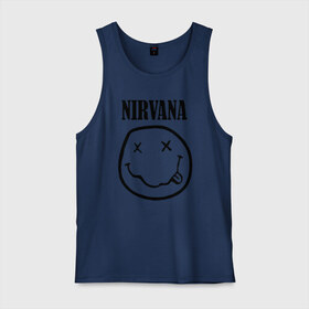 Мужская майка хлопок с принтом Nirvana , 100% хлопок |  | cobain | media | nirvana | rock | smells like teen spirit | toplanding | кобейн | нирвана | рок