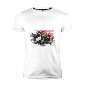 Мужская футболка премиум с принтом Tokio Hotel (3) , 92% хлопок, 8% лайкра | приталенный силуэт, круглый вырез ворота, длина до линии бедра, короткий рукав | tokio hotel