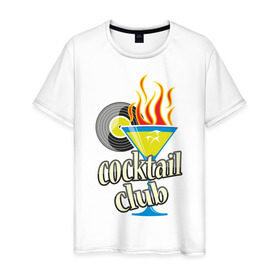 Мужская футболка хлопок с принтом Клубный коктейль , 100% хлопок | прямой крой, круглый вырез горловины, длина до линии бедер, слегка спущенное плечо. | cocktail | бар | клубный коктейль | коктейль