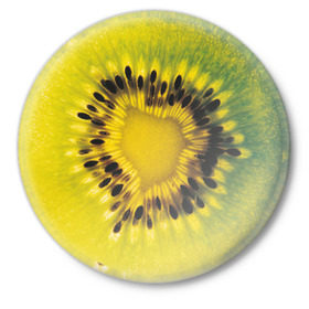 Значок с принтом Киви ,  металл | круглая форма, металлическая застежка в виде булавки | Тематика изображения на принте: kiwi | киви | фрукт | фрукты