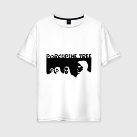 Женская футболка хлопок Oversize с принтом Porcupine Tree , 100% хлопок | свободный крой, круглый ворот, спущенный рукав, длина до линии бедер
 | metal | porcupine tree | rock | логотип | метал | музыка | рок | рок группа | рок группы