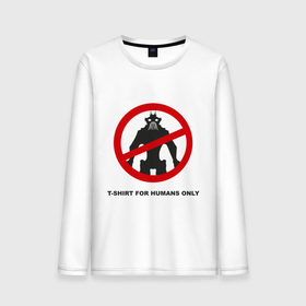 Мужской лонгслив хлопок с принтом T-shirt for humans only , 100% хлопок |  | 