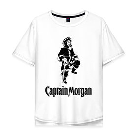 Мужская футболка хлопок Oversize с принтом Capitan Morgan , 100% хлопок | свободный крой, круглый ворот, “спинка” длиннее передней части | capitan morgan | бар | бармен | капитан морган