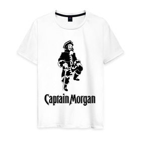 Мужская футболка хлопок с принтом Capitan Morgan , 100% хлопок | прямой крой, круглый вырез горловины, длина до линии бедер, слегка спущенное плечо. | Тематика изображения на принте: capitan morgan | бар | бармен | капитан морган