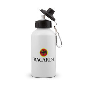 Бутылка спортивная с принтом Bacardi , металл | емкость — 500 мл, в комплекте две пластиковые крышки и карабин для крепления | Тематика изображения на принте: bacardi | бакарди | бар | бармен | ром