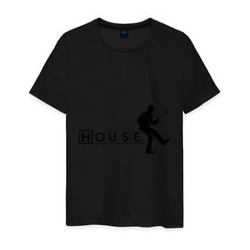 Мужская футболка хлопок с принтом Хаус (10) , 100% хлопок | прямой крой, круглый вырез горловины, длина до линии бедер, слегка спущенное плечо. | everybody lies | haus | house | все лгут | доктор | хауз | хаус | хью лори