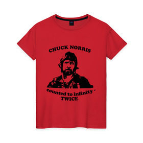 Женская футболка хлопок с принтом Чак Норрис (2) , 100% хлопок | прямой крой, круглый вырез горловины, длина до линии бедер, слегка спущенное плечо | chuck norris | чак норрис