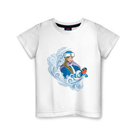 Детская футболка хлопок с принтом Снегурочка и метель , 100% хлопок | круглый вырез горловины, полуприлегающий силуэт, длина до линии бедер | метель | нг | новый год | снегурка | снегурочка | снегурочка и метель
