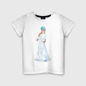 Детская футболка хлопок с принтом Снегурочка с кокардой , 100% хлопок | круглый вырез горловины, полуприлегающий силуэт, длина до линии бедер | нг | новый год | снегурка | снегурочка