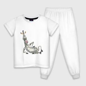 Детская пижама хлопок с принтом Мадагаскар (4) , 100% хлопок |  брюки и футболка прямого кроя, без карманов, на брюках мягкая резинка на поясе и по низу штанин
 | madagascar | зебра | мадагаскар