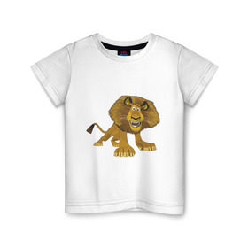 Детская футболка хлопок с принтом Мадагаскар (6) , 100% хлопок | круглый вырез горловины, полуприлегающий силуэт, длина до линии бедер | madagascar | лев | мадагаскар