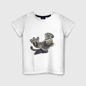 Детская футболка хлопок с принтом Кунг фу Панда (4) , 100% хлопок | круглый вырез горловины, полуприлегающий силуэт, длина до линии бедер | kung fu panda | panda | кунг фу | кунг фу панда