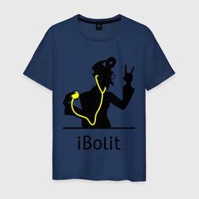 Мужская футболка хлопок с принтом iBolit , 100% хлопок | прямой крой, круглый вырез горловины, длина до линии бедер, слегка спущенное плечо. | apple | ibolit | mac | айболит | мак