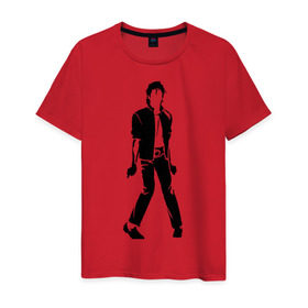 Мужская футболка хлопок с принтом Майкл Джексон (9) , 100% хлопок | прямой крой, круглый вырез горловины, длина до линии бедер, слегка спущенное плечо. | michael jackson | зщз | король | майкл джексон | поп
