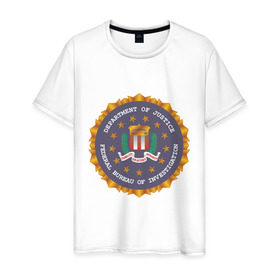 Мужская футболка хлопок с принтом FBI (2) , 100% хлопок | прямой крой, круглый вырез горловины, длина до линии бедер, слегка спущенное плечо. | Тематика изображения на принте: fbi | fidelity bravery intergrity | америка | спецслужбы | сша | фбр | федеральное бюро расследований | эмблема фбр