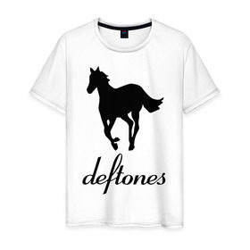 Мужская футболка хлопок с принтом Deftones (3) , 100% хлопок | прямой крой, круглый вырез горловины, длина до линии бедер, слегка спущенное плечо. | дефтонс | лошадь | музыка | рок | эмблема deftones