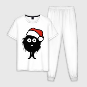 Мужская пижама хлопок с принтом Рождественнский лохмач , 100% хлопок | брюки и футболка прямого кроя, без карманов, на брюках мягкая резинка на поясе и по низу штанин
 | 2012 | new year | нг | новый 2012 | новый год | рождественский | рождество