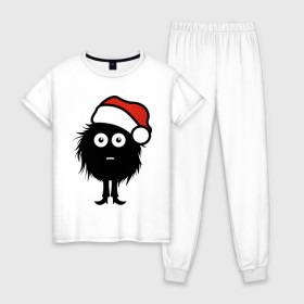 Женская пижама хлопок с принтом Рождественнский лохмач , 100% хлопок | брюки и футболка прямого кроя, без карманов, на брюках мягкая резинка на поясе и по низу штанин | 2012 | new year | нг | новый 2012 | новый год | рождественский | рождество