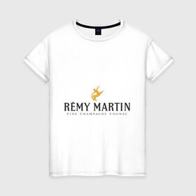Женская футболка хлопок с принтом Remy Martin , 100% хлопок | прямой крой, круглый вырез горловины, длина до линии бедер, слегка спущенное плечо | 