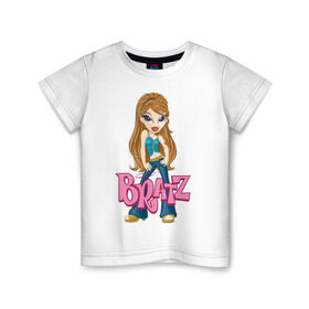 Детская футболка хлопок с принтом Bratz(7) , 100% хлопок | круглый вырез горловины, полуприлегающий силуэт, длина до линии бедер | bratz | братц
