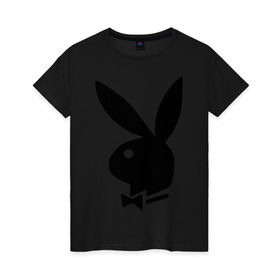 Женская футболка хлопок с принтом Playboy , 100% хлопок | прямой крой, круглый вырез горловины, длина до линии бедер, слегка спущенное плечо | кролик | плейбой