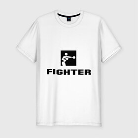 Мужская футболка премиум с принтом Fighter , 92% хлопок, 8% лайкра | приталенный силуэт, круглый вырез ворота, длина до линии бедра, короткий рукав | m 1 | mix fighter | боец | бои без правил | м 1 | м1 | микс файт | реслинг | рестлинг | файтер