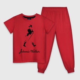 Детская пижама хлопок с принтом Johnnie Walker (2) , 100% хлопок |  брюки и футболка прямого кроя, без карманов, на брюках мягкая резинка на поясе и по низу штанин
 | johnnie walker | бар | бармен | виски | джонни уокер
