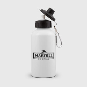 Бутылка спортивная с принтом Martell , металл | емкость — 500 мл, в комплекте две пластиковые крышки и карабин для крепления | cognac | martell | бар | бармен | коньяк | мартель