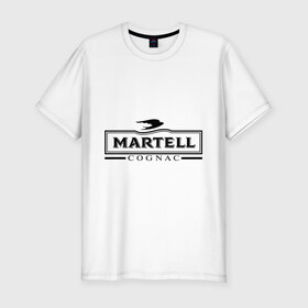 Мужская футболка премиум с принтом Martell , 92% хлопок, 8% лайкра | приталенный силуэт, круглый вырез ворота, длина до линии бедра, короткий рукав | Тематика изображения на принте: cognac | martell | бар | бармен | коньяк | мартель