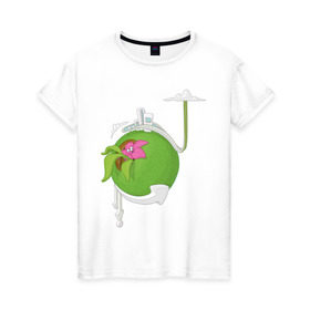 Женская футболка хлопок с принтом Кактус , 100% хлопок | прямой крой, круглый вырез горловины, длина до линии бедер, слегка спущенное плечо | кактус | растения | цветы