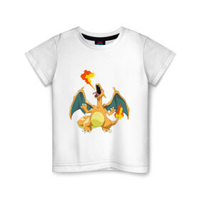 Детская футболка хлопок с принтом Покемоны (8) , 100% хлопок | круглый вырез горловины, полуприлегающий силуэт, длина до линии бедер | дракон | дракончик | покемон | покемоны