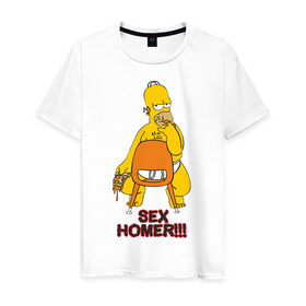 Мужская футболка хлопок с принтом Simpsons (2) , 100% хлопок | прямой крой, круглый вырез горловины, длина до линии бедер, слегка спущенное плечо. | гомер