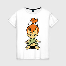 Женская футболка хлопок с принтом Галька Флинстоун , 100% хлопок | прямой крой, круглый вырез горловины, длина до линии бедер, слегка спущенное плечо | flinstones | флинстоун | флинстоуны