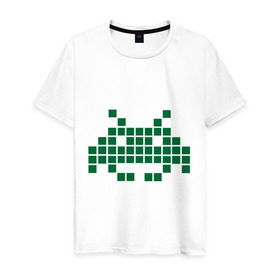 Мужская футболка хлопок с принтом Space invaders (2) , 100% хлопок | прямой крой, круглый вырез горловины, длина до линии бедер, слегка спущенное плечо. | 8 bit | 8 бит | shooter | space invaders | video games | видеоигры | космические захватчики | стрелялка | шутер