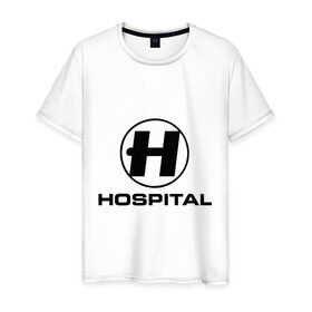 Мужская футболка хлопок с принтом Hospital логотип , 100% хлопок | прямой крой, круглый вырез горловины, длина до линии бедер, слегка спущенное плечо. | Тематика изображения на принте: heavy metal | metal | rock | trash metal | группа | метал | музыка | рок | трэш метал | хеви метал