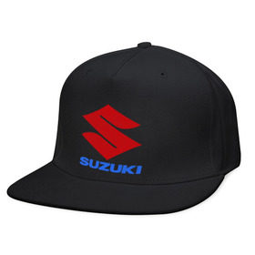 Кепка снепбек с прямым козырьком с принтом Suzuki , хлопок 100% |  | suzuki | авто | логотип | машина | сузуки | японские