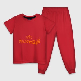 Детская пижама хлопок с принтом Принцесса , 100% хлопок |  брюки и футболка прямого кроя, без карманов, на брюках мягкая резинка на поясе и по низу штанин
 | 