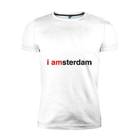 Мужская футболка премиум с принтом I amsterdam , 92% хлопок, 8% лайкра | приталенный силуэт, круглый вырез ворота, длина до линии бедра, короткий рукав | amsterdam | амстердам | я амстердам