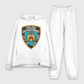 Женский костюм хлопок Oversize с принтом N.Y.P.D. ,  |  | Тематика изображения на принте: new york | nypd | police | police department | нью йорк