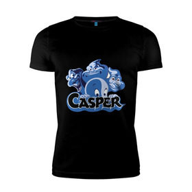 Мужская футболка премиум с принтом Casper , 92% хлопок, 8% лайкра | приталенный силуэт, круглый вырез ворота, длина до линии бедра, короткий рукав | casper | каспер | мультик | привидение