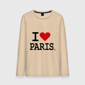 Мужской лонгслив хлопок с принтом I love Paris , 100% хлопок |  | Тематика изображения на принте: i love | i love paris | европа | париж | франция | французский | я люблю париж