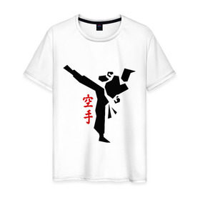 Мужская футболка хлопок с принтом Карате (2) , 100% хлопок | прямой крой, круглый вырез горловины, длина до линии бедер, слегка спущенное плечо. | каратэ